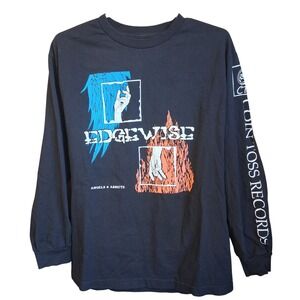Edgewise LS Band Tee 2 Sided w/ sleeve hit. Fade Cut Tag Pop Punk PA‎ Band GUC